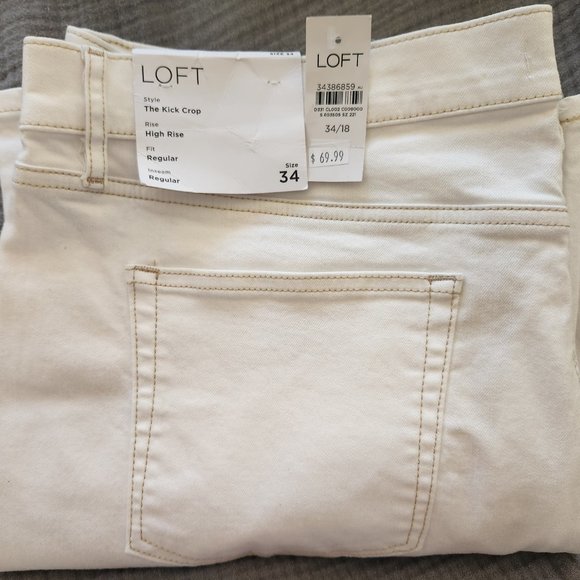 NWT Loft Kick Crop White Jeans, SIze 34/18 - Picture 10 of 10